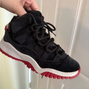 Jordan Kids Black and Red Sneakers